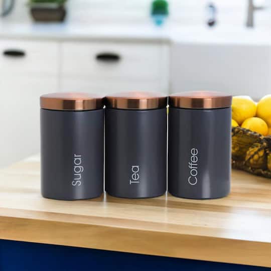 MegaChef Essential Kitchen Storage Matte Gray Piece Sugar